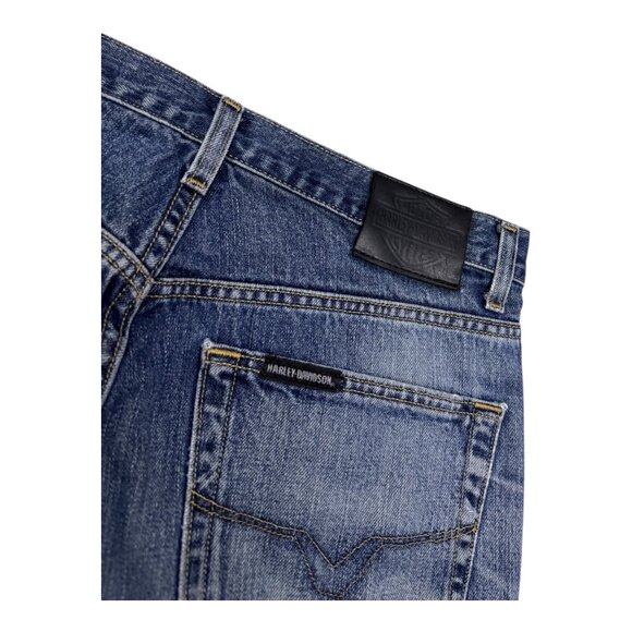 HARLEY DAVIDSON Motorcycle Biker Casual Denim Jeans Pants Mens 34x32 - Picture 5 of 7